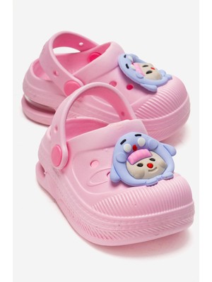 Ccway Çocuk Işıklı Emojili Sabo Terlik Pembe