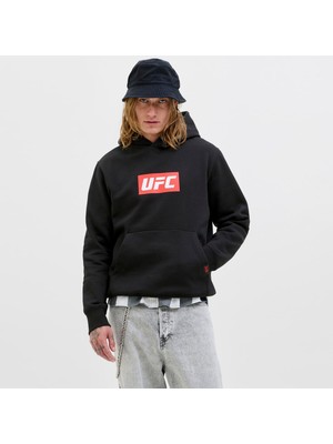 Jack & Jones Erkek Gögüs Logo Baskili Ufc Lisansli Sweatshirt - Ufc