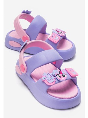 Ccway Çocuk Çift Biyeli Emojili Terlik LİLA PEMBE