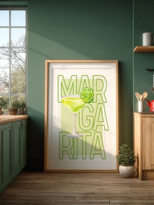 Fuart.Co Limon Yeşili Margarita Dijital Baskı Poster (Çerçevesiz) Kofu