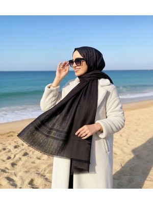 Sevimia Scarf Desenli Jakar Çift Taraflı Şal