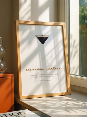 Fuart.Co Sıcak Espresso Martini Dijital Baskı Poster (Çerçevesiz) Kofu
