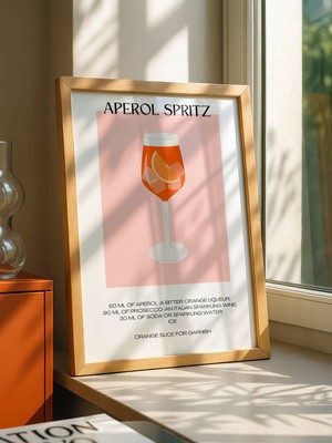 Fuart.Co Pembe Spritz Dijital Baskı Poster (Çerçevesiz) Kofu