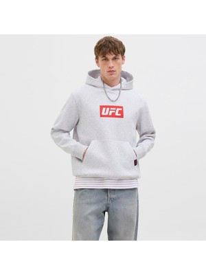 Jack & Jones Erkek Gögüs Logo Baskili Ufc Lisansli Sweatshirt - Ufc