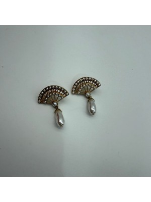 Mare Accessories Inci Detaylı Yelpaze Formlu Sallantılı Küpe