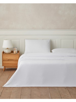 English Home Clair Voile Çift Kişilik Çarşaflı Yatak Örtülü Nevresim Takımı 200x220 cm Gümüş