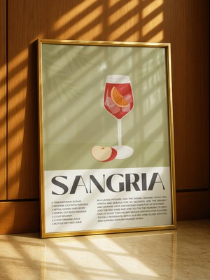 Fuart.Co Sangria Kokteyl Dijital Baskı Poster (Çerçevesiz) Kofu