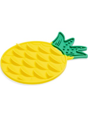 Hype Store Yavru Köpek Yaş Mama Yeme Oyuncağı, Ananas Şeklinde,silikon, Sarı, 20X20CM