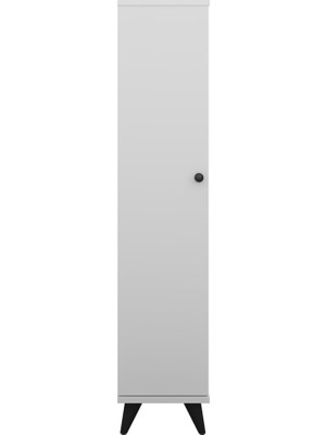 Dienni Simple Çok Amaçlı Dolap 4 Raflı Tek Kapaklı 30X30X144 Beyaz