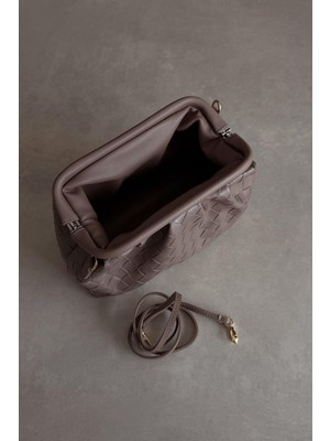 Nope21 Örme Desen Vizon Clutch