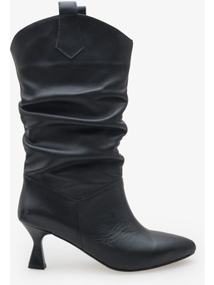 Melia Kadın Topuklu Çizme - Siyah