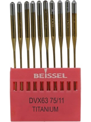 Hype Store Beıssel Beissel DVX63 Reçme Makinesi Iğnesi 11/75 Numara Altın Ses Uçlu 10 Adet (1 Paket)