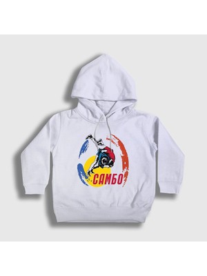 Presmono Unisex Çocuk Beyaz Throw Ufc Mma Dövüşçü Sambo Kapüşonlu Sweatshirt