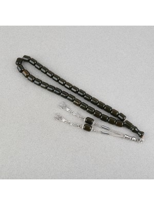 Lapisdo Katalin Çubuk Alpaka Püsküllü Kapsül Kesim 9X11MM Tesbih -Haki