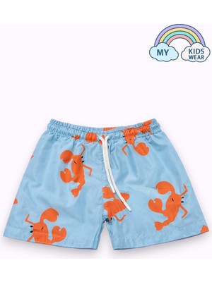My Kids Wear Erkek Çocuk Desenli Deniz Şortu 3-16 Yaş 12413