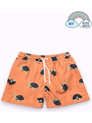 My Kids Wear Erkek Çocuk Desenli Deniz Şortu 3-16 Yaş 12407