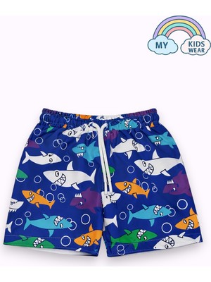My Kids Wear Erkek Çocuk Desenli Deniz Şortu 3-16 Yaş 12406
