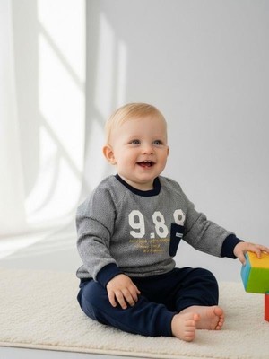 Zekids Erkek Çocuk 998 Yazılı Pamuklu Eşofman Takım
