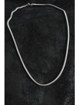 Maarketim 316L Çelik Oval İtalyan Zincir Model Gümüş Renk Erkek Kolye