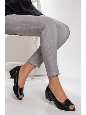 Tarçın Ayakkabı Hakiki Deri Siyah Kadın Ayakkabı TRC115-0060