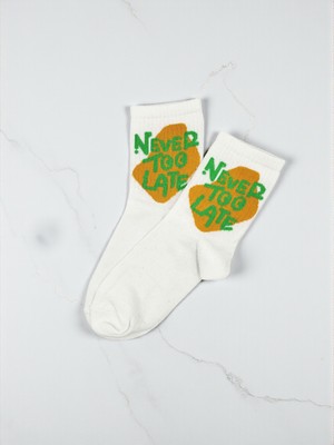 G Socks Never Too Late Yazılı Tenis Kolej Çorabı