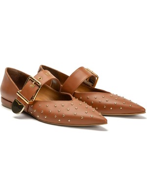 Emienza Sarah Vegan Deri Toka Detaylı Sivri Burun Bayan Babet