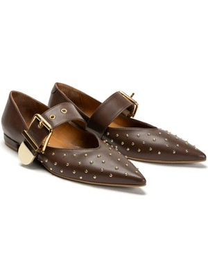 Emienza Sarah Vegan Deri Toka Detaylı Sivri Burun Bayan Babet