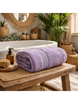 Meine Home Pastel Mor Banyo Havlusu %100 Pamuk 70X140
