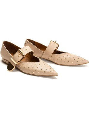 Emienza Sarah Vegan Deri Toka Detaylı Sivri Burun Bayan Babet