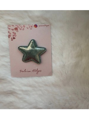 Parla'nın Atölyesi 0-3 Yaş Az Saçlı ve Saçsız Bebek Tokası Yeşil Yıldız