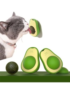 Hype Store Avokado Şeklinde Yeşil Kedi Çimi Topu Oyuncağı Nanesi Otu Topu Oyuncağı Yapışkanlı Catnip Cat Mint Y