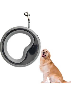 Hype Store Otomatik Köpek Gezdirme Tasması – Gri | 2.5 Metre Geri Çekilebilir Plastik Tasma – Ergonomik Tutma S