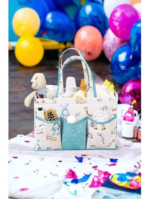 Hype Store Mayaglory Anne Bebek Bakım Çantası, Bebek Odası Düzenleyici, 30X20X21CM, Mavi Renk