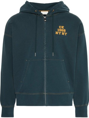 Calvin Klein Erkek Yeşil Calvin Klein Ls Washed Premıum Vıntage Logo F Erkek Yeşil Fermuarlı  Sweatshirt