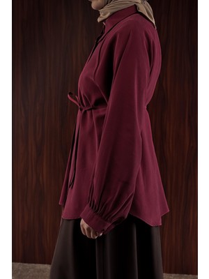 Ande Tesettür Modal Gömlek - Bordo