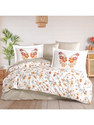 Bilfold Çift Kişilik Poplin Nevresim Belis Oranj