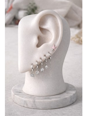 Asg 6’lı Kadın Çelik Küpe Seti