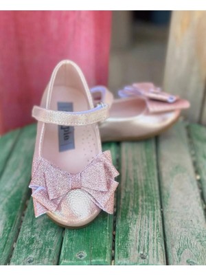 Surpie Shoes Kız Çocuk Ortopedik Pullu Fiyonk Detaylı Babet, Çocuk Ortopedik Babet