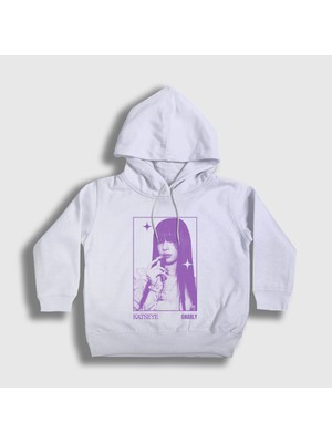 Presmono Unisex Çocuk Beyaz Sophia K Pop Katseye Kapüşonlu Sweatshirt