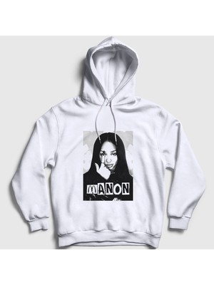 Presmono Unisex Beyaz Manon K Pop Katseye Kapüşonlu Sweatshirt