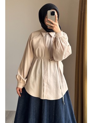 Ande Tesettür Modal Gömlek - Bej