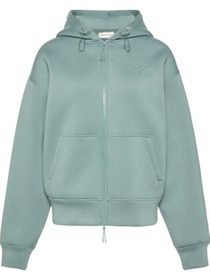 Calvin Klein Kadın Yeşil Calvin Klein Ls Scuba Cropped Oversızed Sweat Kadın Yeşil Sweatshirt