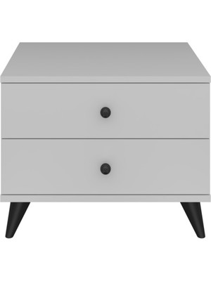 Dienni Simple Komodin 2 Çekmeceli 60X44X48 Beyaz