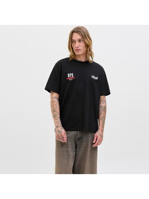 Jack & Jones Erkek Ufc Lisansli Sirt ve Gögüs Baskili Tisort - Ultimate