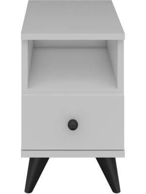 Dienni Simple Komodin Tek Raflı Tek Çekmeceli 30X44X48 Beyaz