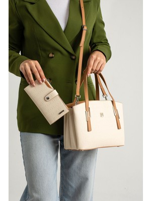 Just Polo Kadın Gofraj Baskılı Omuz ve El Çantası Uzun Ayarlanabilir Omuz Askısıyla Birlikte 4030