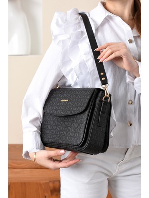Just Polo Monogram Baskılı Kadın El ve Omuz Çantası