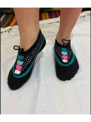 Farmlove El Örgüsü Patik-Mavi Çizgili