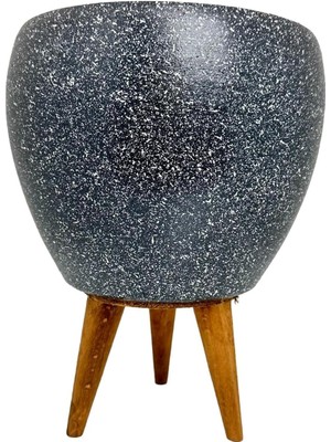 Shop A Way Ev Dekorasyon Gri Granit Toprak Saksı Saksılık Salon Çiçeklik 3 Ayaklı - 15 cm
