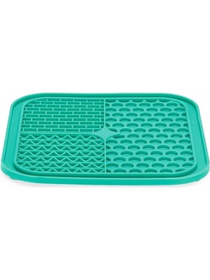 Shop A Way Yavru Köpek Yaş Mama Yeme Oyuncağı, Kare Şeklinde, Silikon, Yeşil, 20X20CM